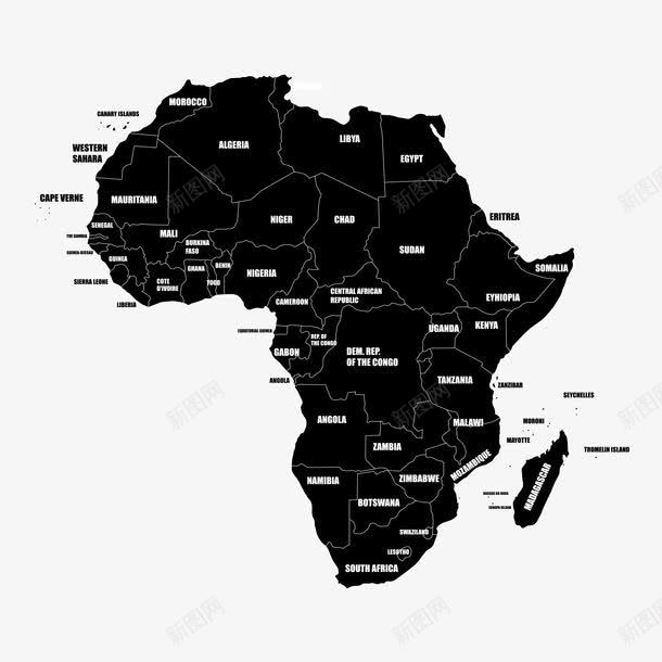 黑色非洲地图png免抠素材_88icon https://88icon.com 地图 非洲