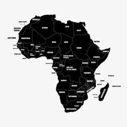 黑色非洲地图素材