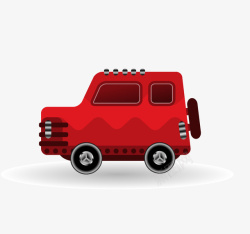 卡通迷你交通工具红色SUV小汽车素材