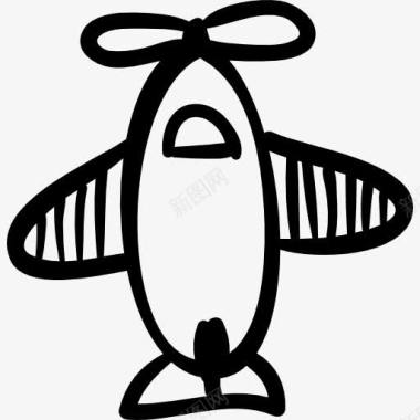 飞机图标矢量图飞机的手绘玩具从顶视图图标图标
