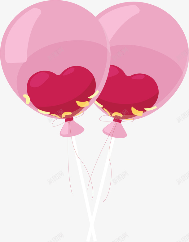 浪漫情人节粉红气球矢量图ai免抠素材_88icon https://88icon.com 情人节 情人节气球 气球 气球束 矢量png 粉红气球 矢量图