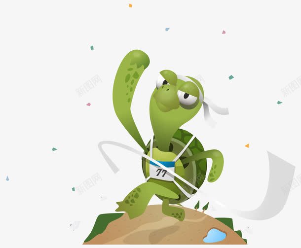 卡通手绘绿色跑步乌龟png免抠素材_88icon https://88icon.com 卡通的乌龟 手绘的乌龟 矢量的动物 绿色的乌龟 跑步的乌龟
