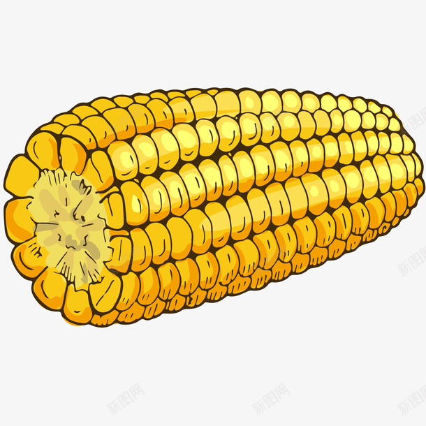 半个玉米插画矢量图ai免抠素材_88icon https://88icon.com 丰收 健康食品 免抠PNG 农业 半个玉米矢量插画 卡通玉米 玉米 矢量图