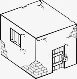 牢房残破的监狱高清图片