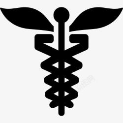 脱落的形状Caduceus图标高清图片