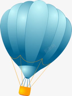 蓝色创意卡通热气球素材