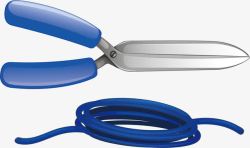 蓝色剪刀和电线素材