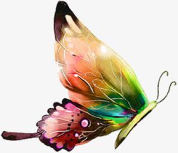 手绘彩色蝴蝶海报装饰素材