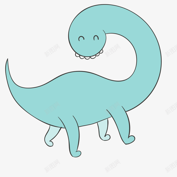 卡通蓝色的恐龙矢量图ai免抠素材_88icon https://88icon.com 侏罗纪 动物设计 卡通 恐龙 手绘 蓝色 矢量图
