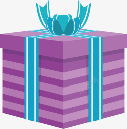 紫色条纹礼盒矢量图素材