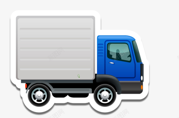 交通工具和用具卡通运输车货车图标矢量图图标