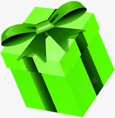 绿色卡通礼物盒素材