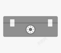 手绘卡通灰色保险箱素材