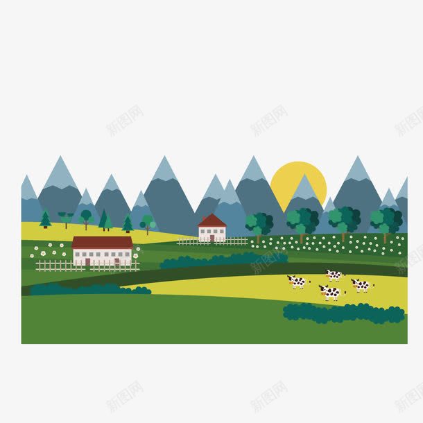 西式乡镇田园牧场png免抠素材_88icon https://88icon.com 乡镇 牧场 田园 西式