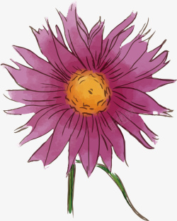 水彩紫色花朵插画矢量图素材