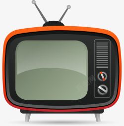 鐭噺阔纺鐢板洯卡通红色老式电视机矢量图高清图片