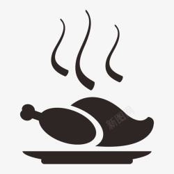 香喷喷的烤鸡鸡腿图标高清图片