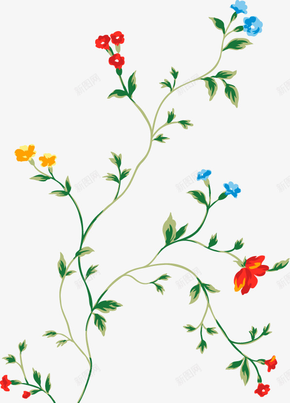 清新的蓝色小花png免抠素材_88icon https://88icon.com 创意 卡通 商务 小花 彩色 手绘 清新 简约 装饰