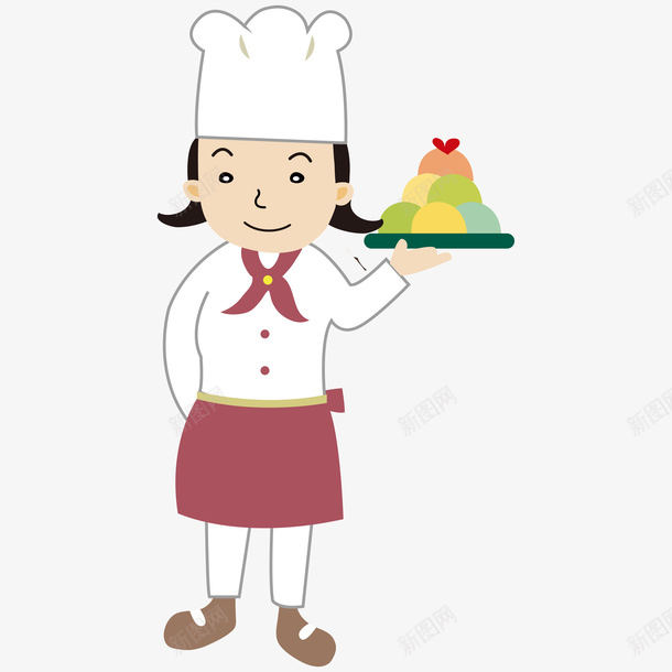 卡通女厨师和美食png免抠素材_88icon https://88icon.com 人物 卡通 厨娘 厨师服 女厨师 盘子 端着 美女厨娘 美食 食物