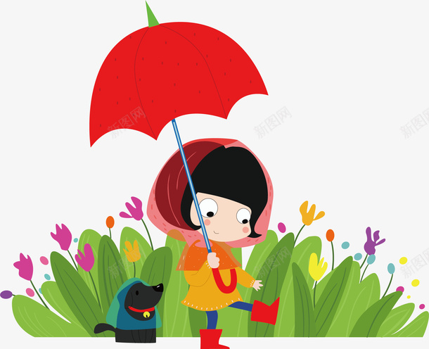 女孩大伞卡通漫画海报矢量图ai免抠素材_88icon https://88icon.com 卡通女孩 女孩 漫画 漫画卡通 漫画效果 矢量图