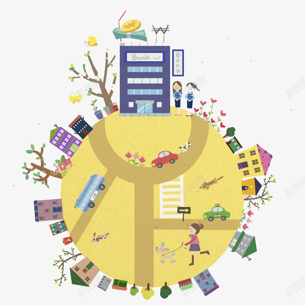 城市规划png免抠素材_88icon https://88icon.com 卡通人物 卡通手绘 城市规划 城市规划图 水彩画 肖像画 装饰图案