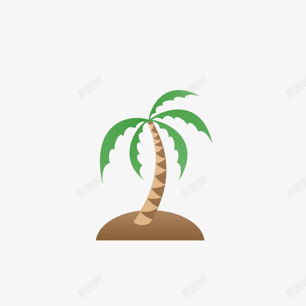 扁平化椰子树png免抠素材_88icon https://88icon.com 卡通 扁平化 椰子树