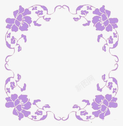 一个紫色的花朵装饰框素材