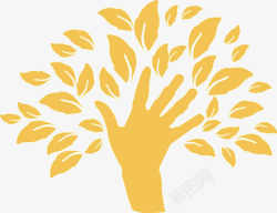 黄色手掌树插画素材