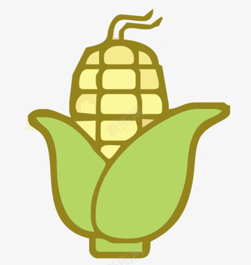 庄稼卡通手绘玉米图标图标