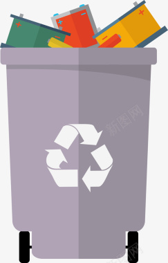 垃圾桶扁平化垃圾桶图标图标