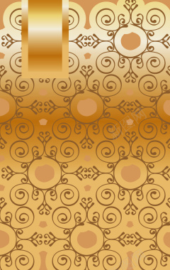 欧式复古金色质感植物花纹封面海报背景矢量图背景