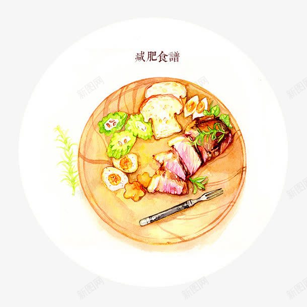 美食png免抠素材_88icon https://88icon.com 减肥食谱 手绘苦瓜 面包片 鸡蛋