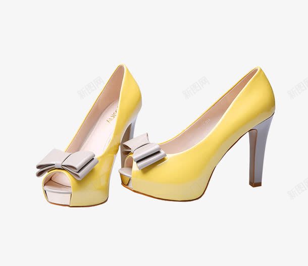 黄色高跟鞋png免抠素材_88icon https://88icon.com 产品实物 亮皮 高跟鞋 黄色