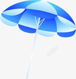 卡通蓝色遮阳伞效果素材