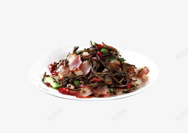 干豆角炒腊肉png免抠素材_88icon https://88icon.com 中国菜 干豆角 美食 腊肉 餐饮