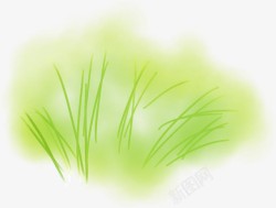绿色合成彩绘风格草本植物素材