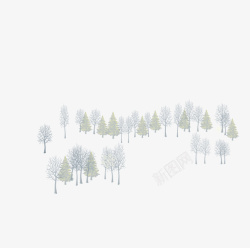 插画树林矢量图素材