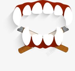 手绘吸烟有害健康素材