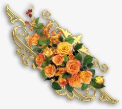 金色玫瑰花框素材