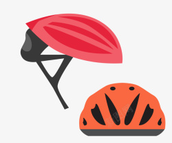 自行车骑行帽子装备矢量图素材