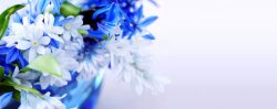 蓝色花朵梦幻背景素材