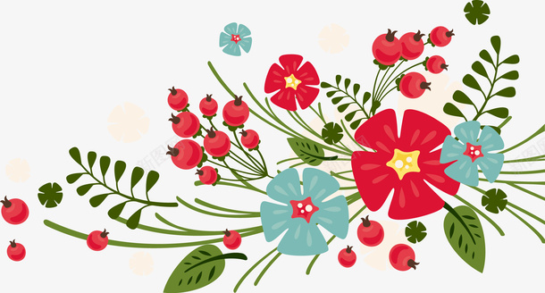 卡通花卉装饰图案png免抠素材_88icon https://88icon.com 卡通 红色 花卉 装饰图案