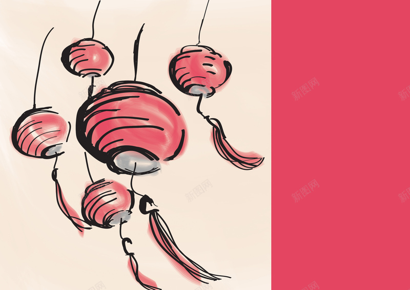 中国风灯笼邀请函贺卡手绘背景矢量图ai设计背景_88icon https://88icon.com 中国风 中秋节日 元宵节 手绘贺卡背景 清新 灯笼 灯笼素材 简约 红灯笼 背景 过年 矢量图