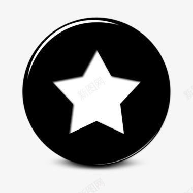 明星光滑的黑色按钮图标图标