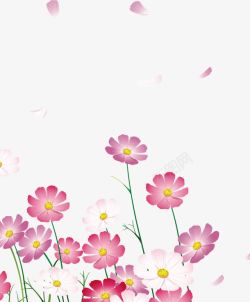春天清新粉色漂浮花朵素材