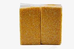 实物两袋黄色玉米糁素材