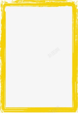 黄色水墨艺术边框素材