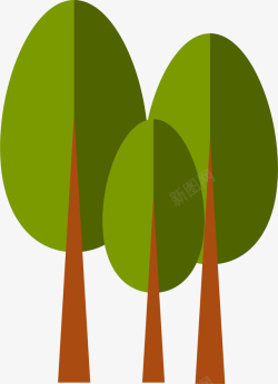 春季圆形树绿树矢量图素材