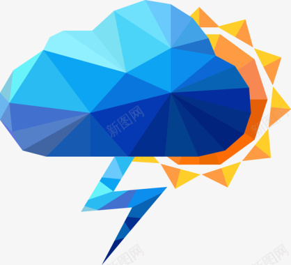 创意logo蓝色精美云朵图图标图标
