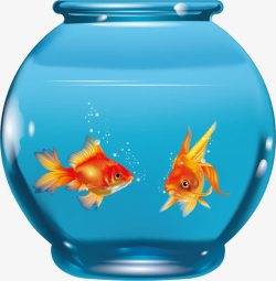鱼跳缸蓝色玻璃缸金鱼高清图片
